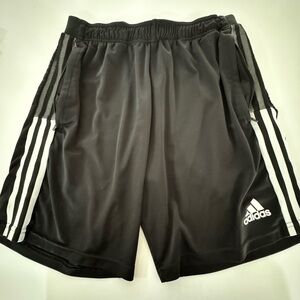 Adidas Men's Black and White Athletic Shorts